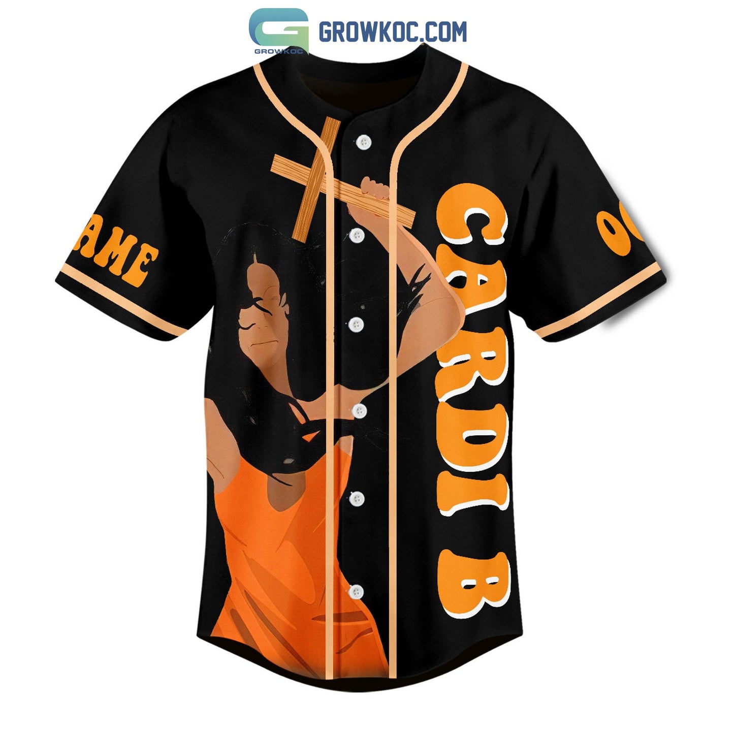 Cardi B There’s Some Horrors In This House Halloween Personalized Baseball Jersey baseball jersey product view 2