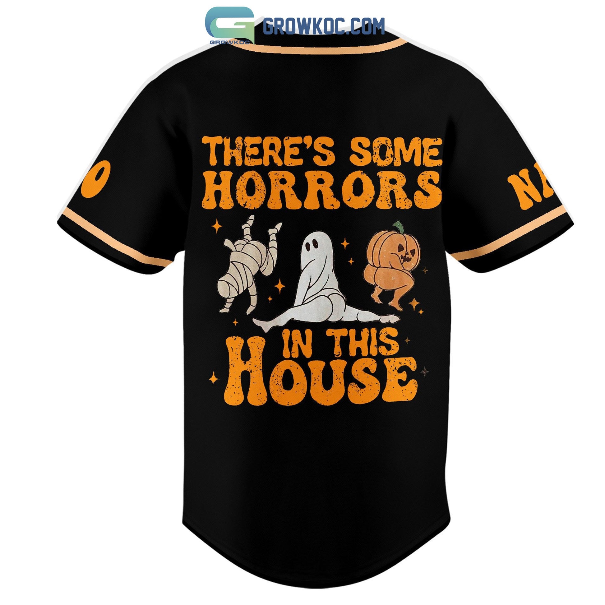 Cardi B There’s Some Horrors In This House Halloween Personalized Baseball Jersey baseball jersey product view 3
