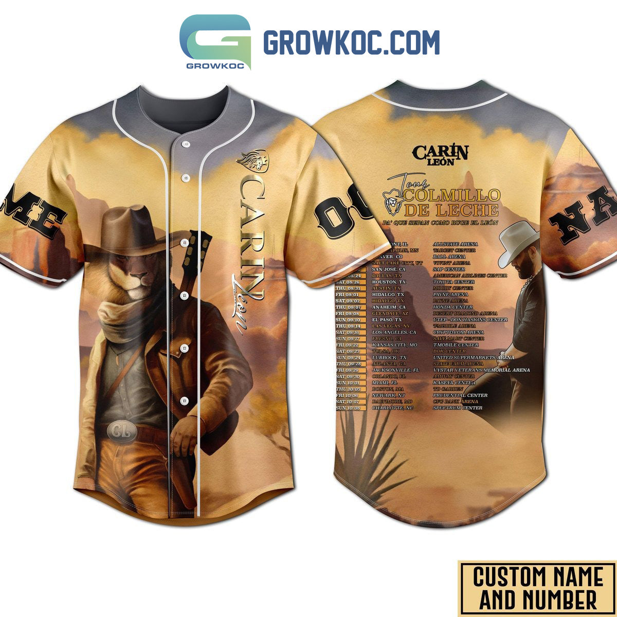 Carin Leon Tour Personalized Baseball Jersey baseball jersey product view 1