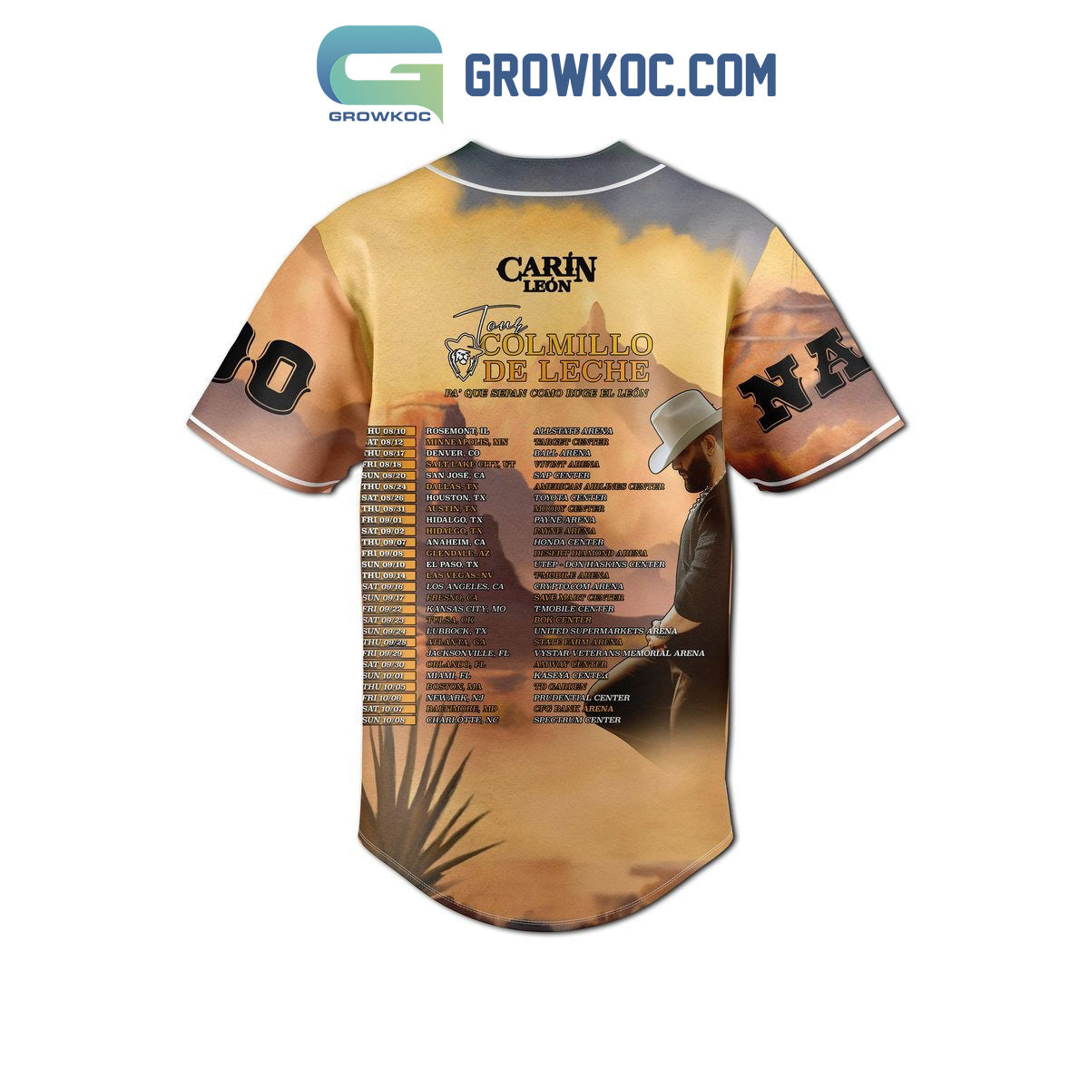 Carin Leon Tour Personalized Baseball Jersey baseball jersey product view 3