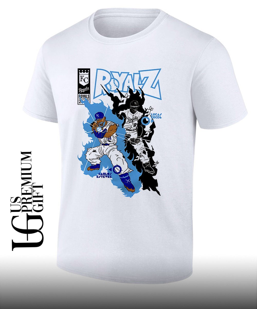 Carlos Estevez and Lucas Erceg 2026 Kansas City Royals baseball Anime shirt Unisex T-shirt, Sweatshirt, Hoodie, Long Sleeve Tee - T-Shirt, Sweatshirt, Hoodie