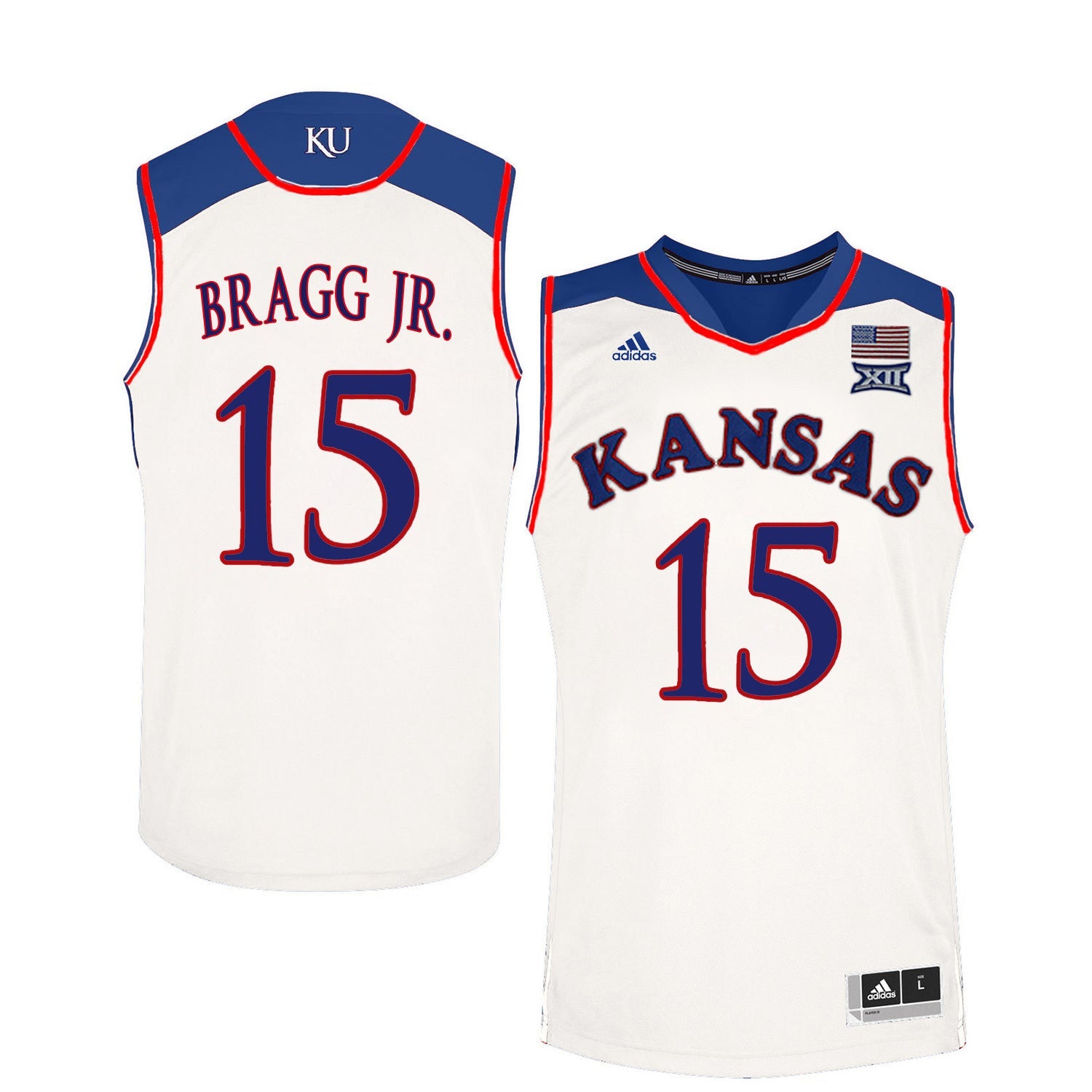 Carlton Bragg Jr. 15 White College Football Jersey football jersey product view 1