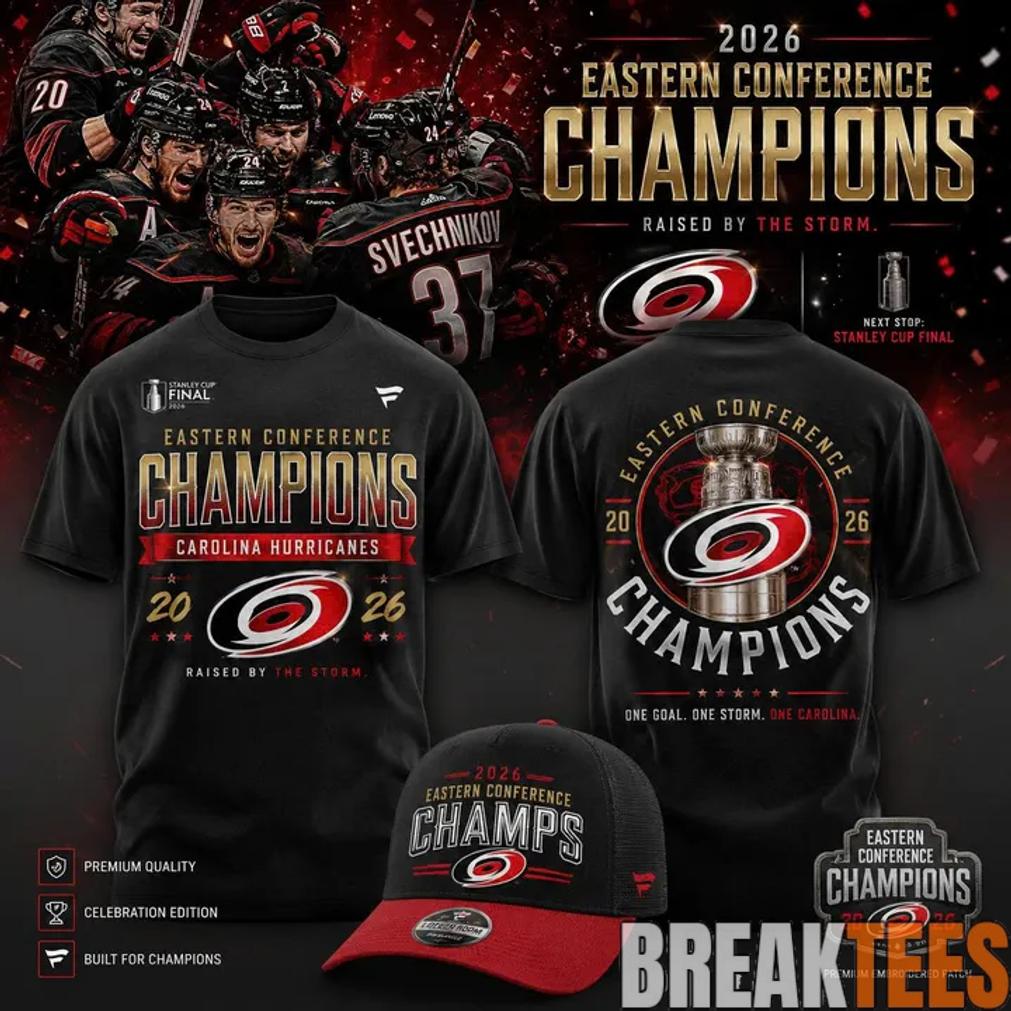 Carolina Hurricanes 2026 NHL Eastern Conference Champions Limited Edition 3D T-Shirt Unisex T-shirt, Sweatshirt, Hoodie, Long Sleeve Tee - T-Shirt, Sweatshirt, Hoodie