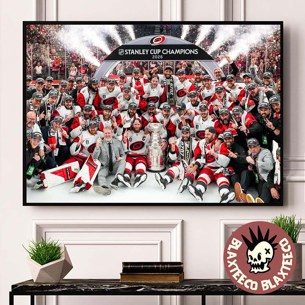 Carolina Hurricanes 2026 NHL Stanley Cup Champions Team Photo Home Decor Poster Canvas Unisex T-shirt, Sweatshirt, Hoodie, Long Sleeve Tee - T-Shirt, Sweatshirt, Hoodie