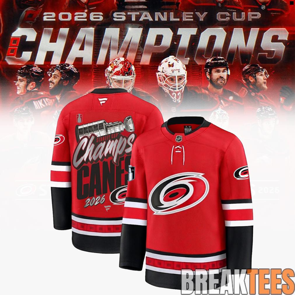 Carolina Hurricanes 2026 Stanley Cup Champions Red Edition Hockey Jersey hockey jersey product view 1