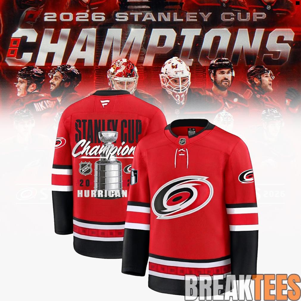 Carolina Hurricanes 2026 Stanley Cup Champions Red Edition Hockey Jersey hockey jersey product view 3