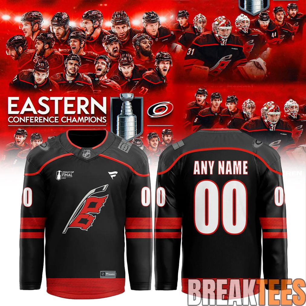 Carolina Hurricanes Eastern Conference Champions 2026 Custom Hockey Jersey hockey jersey product view 1