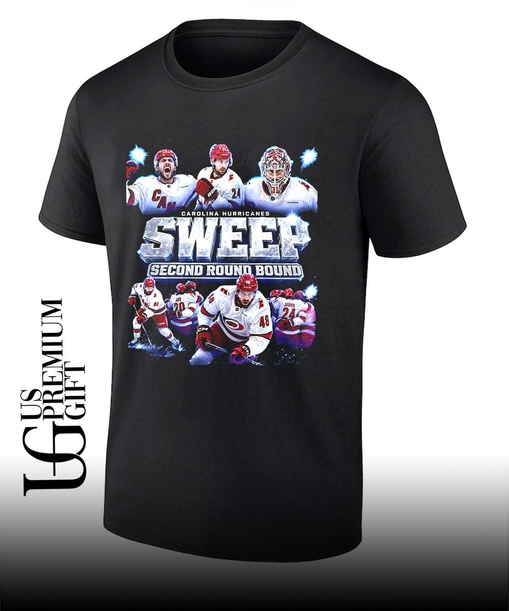 Carolina Hurricanes Sweep Second Round Stanley Cup 2026 shirt Unisex T-shirt, Sweatshirt, Hoodie, Long Sleeve Tee - T-Shirt, Sweatshirt, Hoodie
