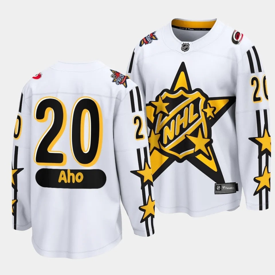 Carolina Hurricanes #20 Sebastian Aho 2024 NHL All-Star White Jersey Style 2 Hockey Jersey hockey jersey product view 1