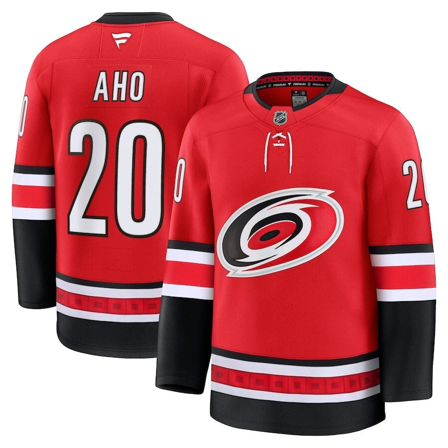 Carolina Hurricanes #20 Sebastian Aho Alternate Premium Jersey - Red Hockey Jersey hockey jersey product view 1