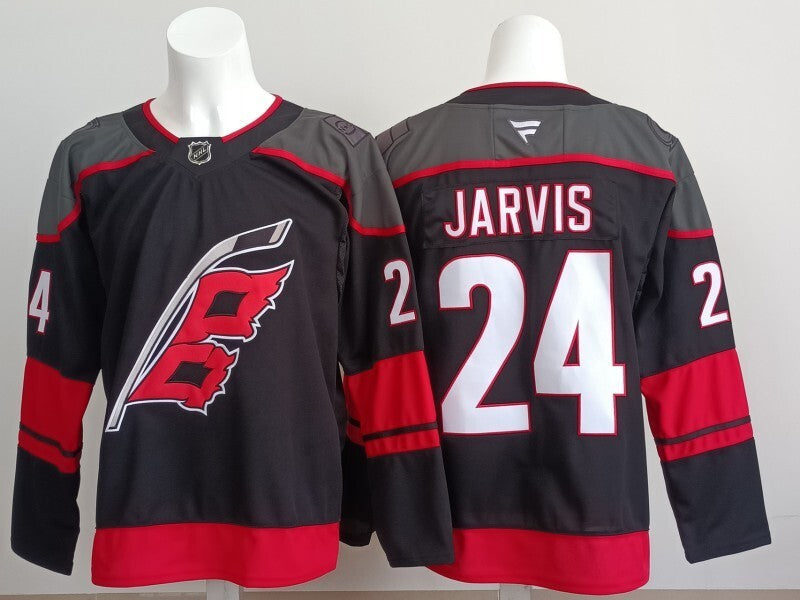 Carolina Hurricanes #24 Seth Jarvis Hockey Jersey hockey jersey product view 1