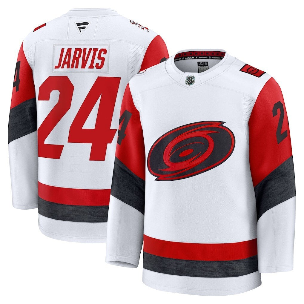 Carolina Hurricanes #24 Seth Jarvis Away Premium Jersey - White Hockey Jersey hockey jersey product view 1