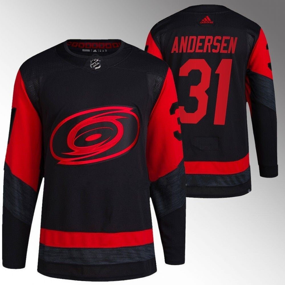 Carolina Hurricanes #31 Frederik Andersen Black 2023 NHL Stadium Series Jersey Hockey Jersey hockey jersey product view 1
