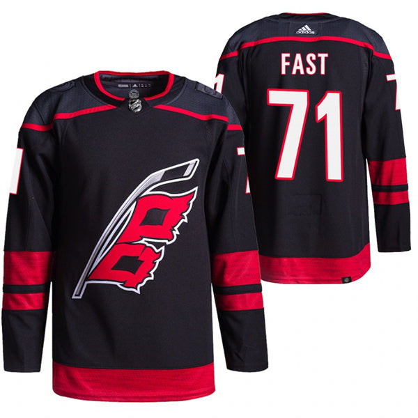 Carolina Hurricanes #71 Jesper Fast Black Hockey Jersey hockey jersey product view 1
