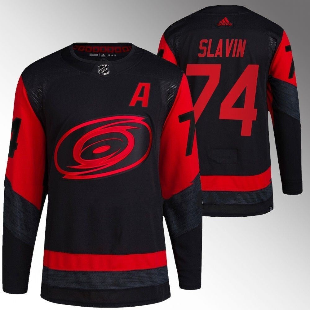 Carolina Hurricanes #74 Jaccob Slavin Black 2023 NHL Stadium Series Jersey Hockey Jersey hockey jersey product view 1