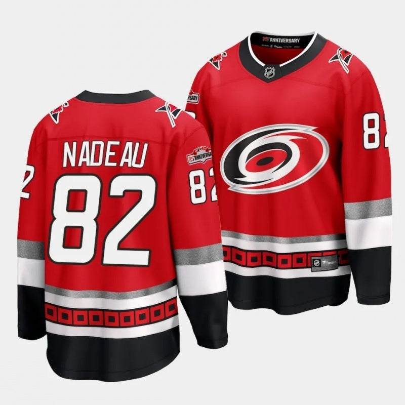 Carolina Hurricanes #82 bradly nadeau alternate red 2023 nhl draft Hockey Jersey hockey jersey product view 1