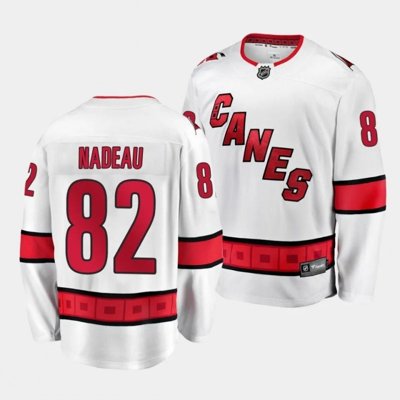 Carolina Hurricanes #82 bradly nadeau away white 2023 nhl draft Hockey Jersey hockey jersey product view 1