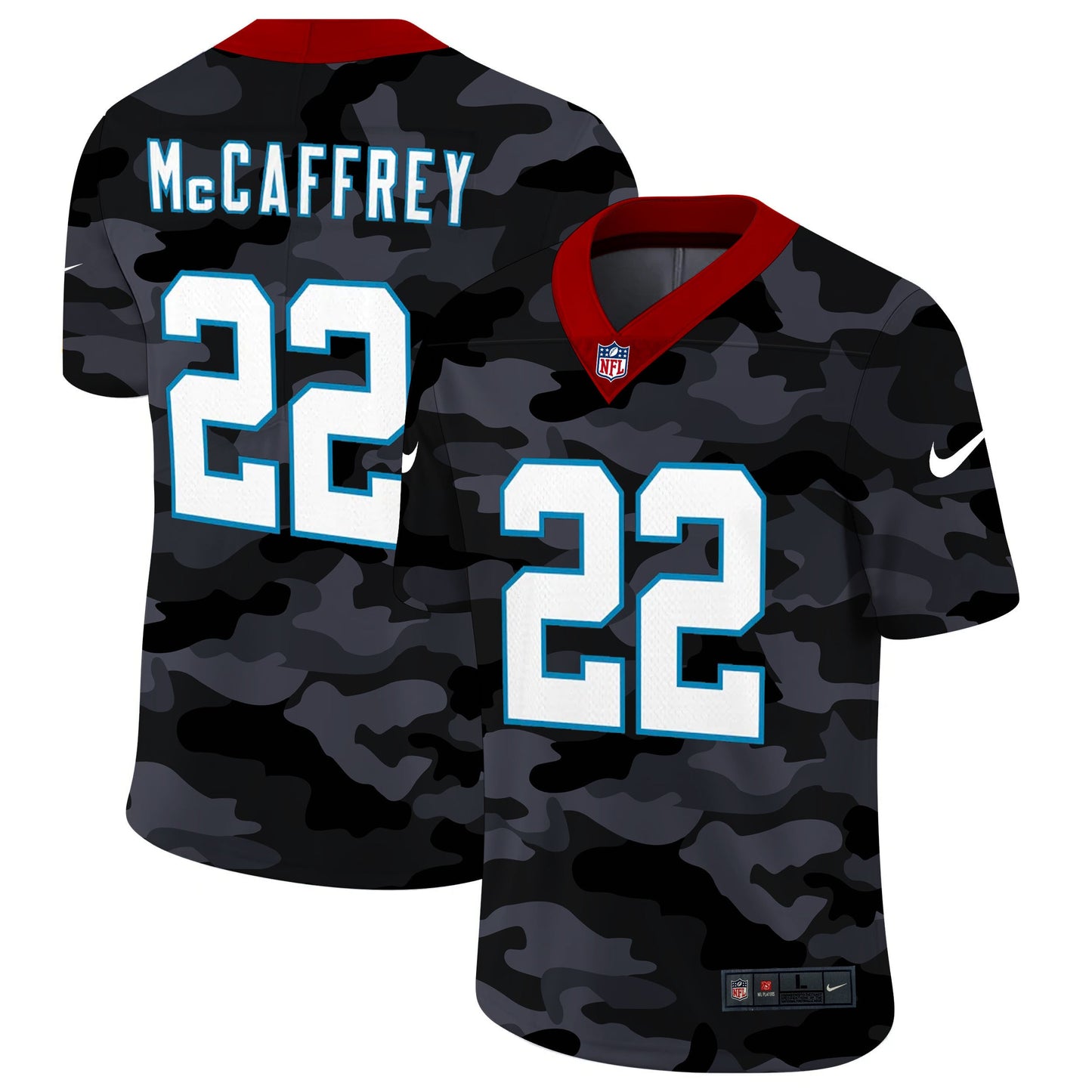 Carolina Panthers #22 Christian McCaffrey Football Jersey football jersey product view 1