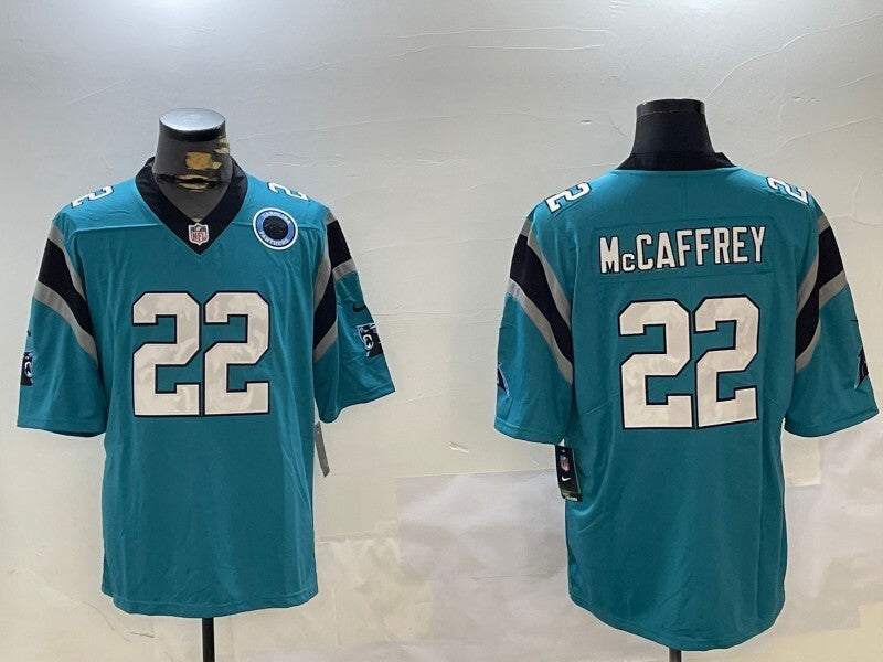 Carolina Panthers #22 Christian McCaffrey V2 Style 1 Football Jersey football jersey product view 1