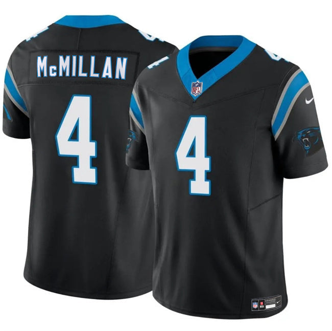 Carolina Panthers #4 Tetairoa McMillan Black 2025 Draft F.U.S.E. Vapor Limited Football Jersey football jersey product view 1