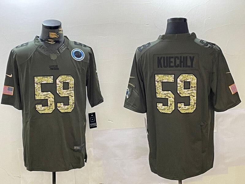 Carolina Panthers #59 Kuechly Panthers Carbon Black Style 1 Football Jersey football jersey product view 1