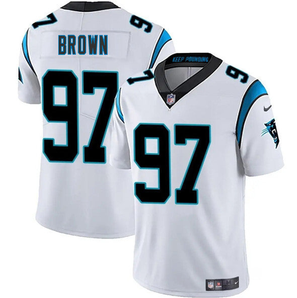 Carolina Panthers #97 Bobby Brown White 2025 Vapor Limited Football Football Jersey football jersey product view 1