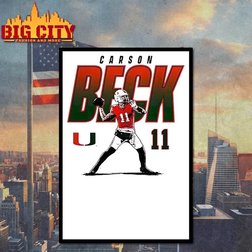 Carson Beck Miami Football NCAA Legends Caricature - Adult & Kids T-Shirts, Sweatshirts & Hoodies apparel design preview 4