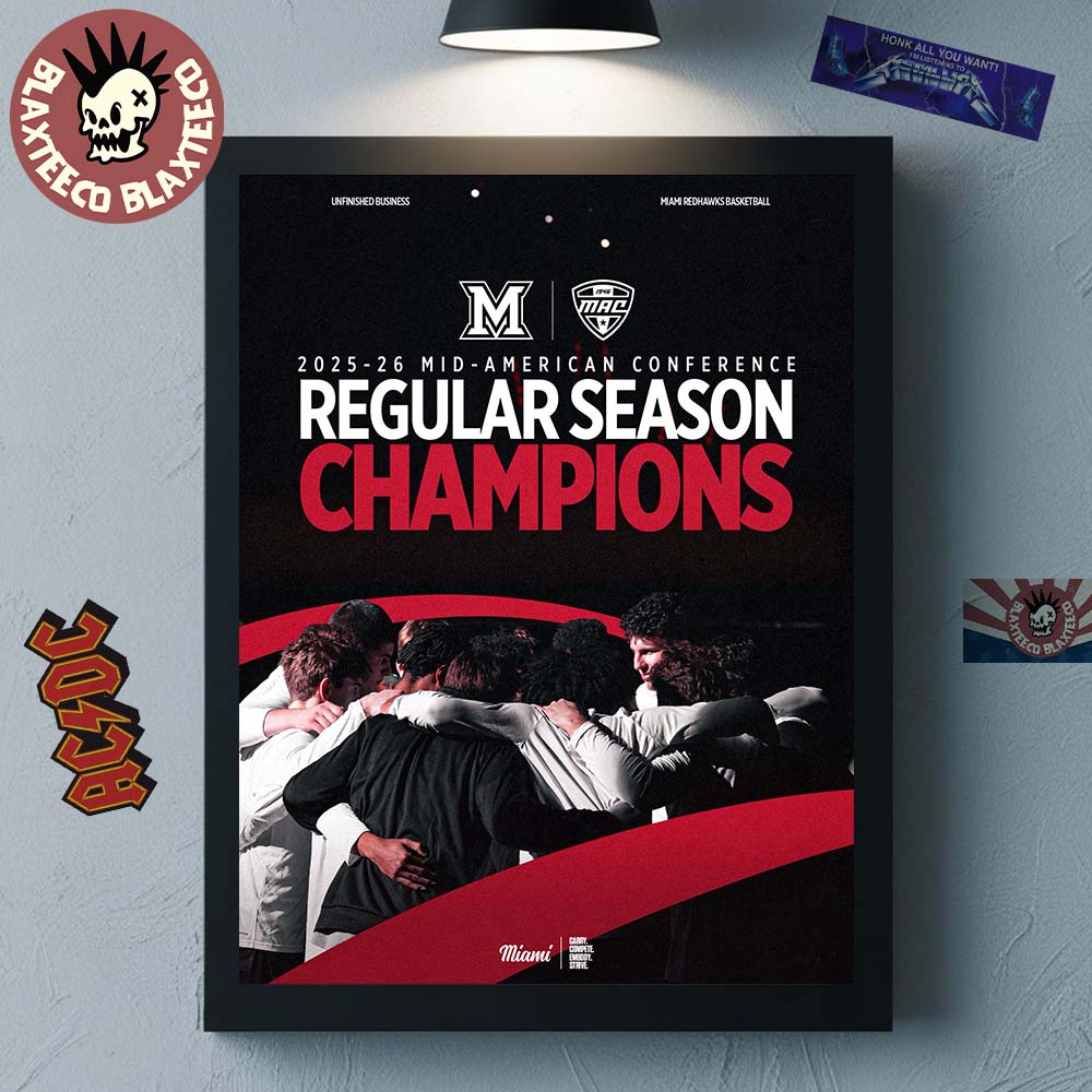 Celebrate Miami RedHawks Mens Basketball 2026 MAC Regular Season Champions Decor Poster Canvas - T-Shirt, Sweatshirt, Hoodie