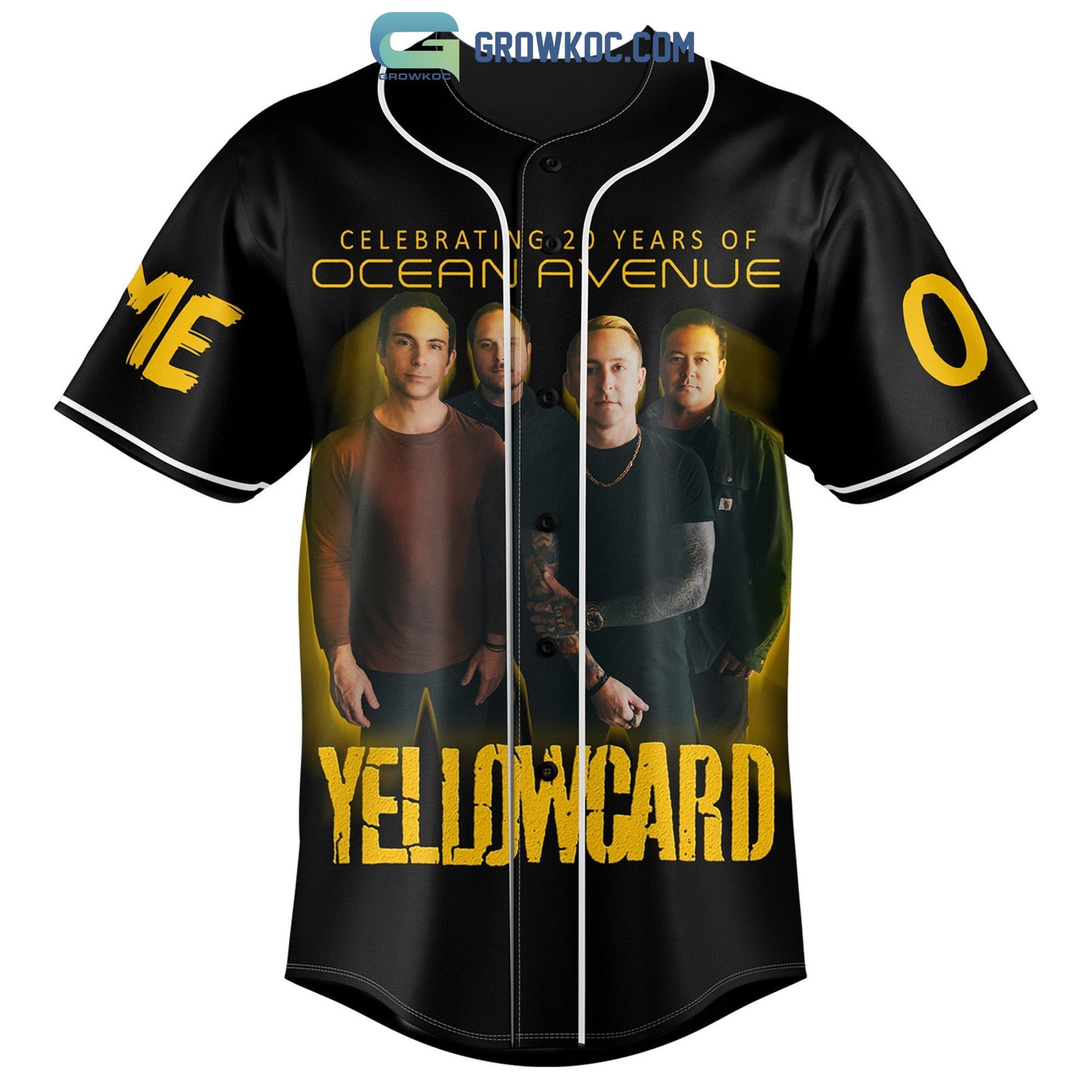 Celebrating 20 Years Of Ocean Avenue Yellowcard Personalized Baseball Jersey baseball jersey product view 1