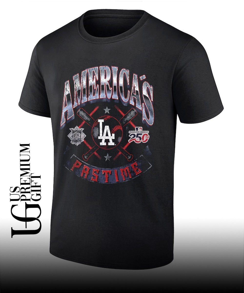 Celebrating Americana 250th Pastime Los Angeles Dodgers baseball logo shirt Unisex T-shirt, Sweatshirt, Hoodie, Long Sleeve Tee - T-Shirt, Sweatshirt, Hoodie