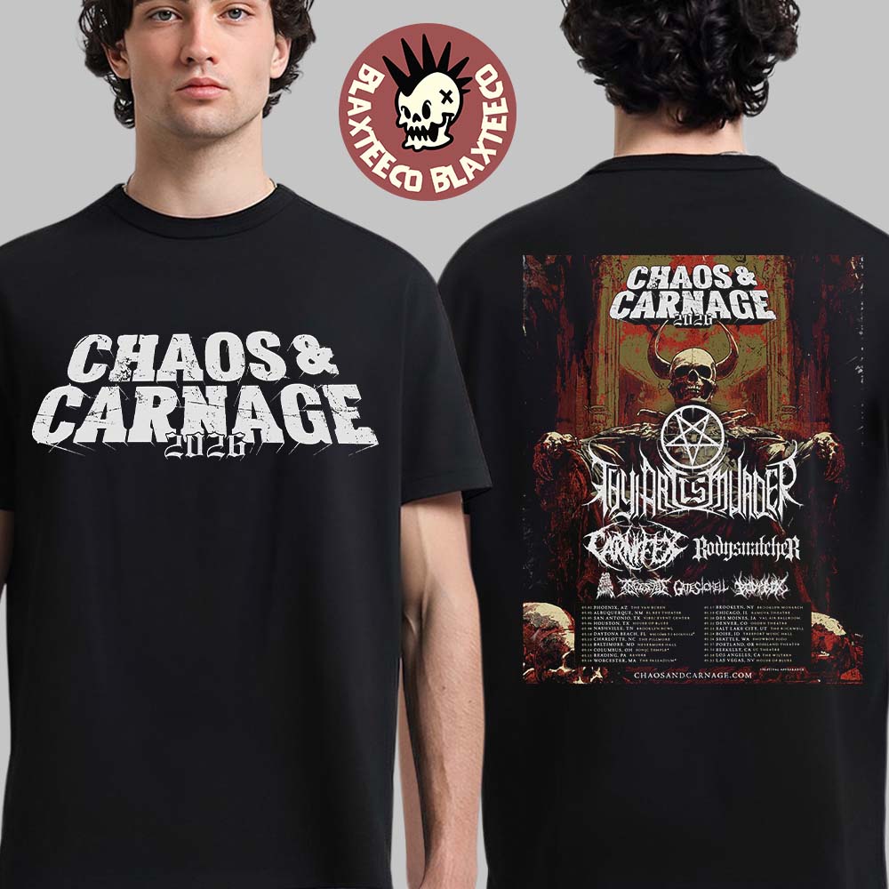 Chaos And Carnage 2026 Festival Tour Full Lineup And Schedule Dates Two Sided T-Shirt Unisex T-shirt, Sweatshirt, Hoodie, Long Sleeve Tee - T-Shirt, Sweatshirt, Hoodie