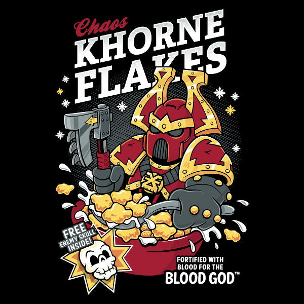 Chaos Khorne Flakes Warhammer Cereal 40K Unisex T-shirt, Sweatshirt, Hoodie, Long Sleeve Tee - T-Shirt, Sweatshirt, Hoodie