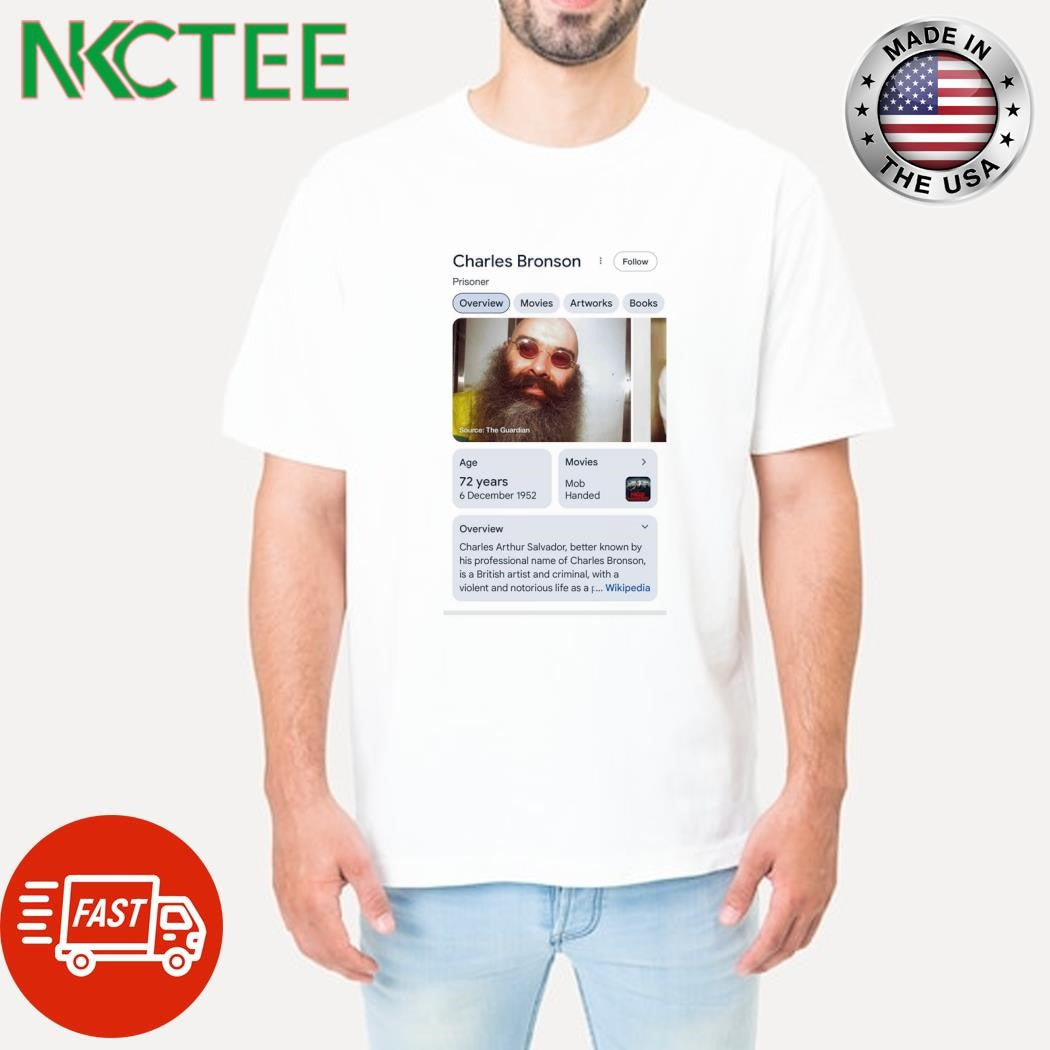 Charles Bronson Prisoner shirt Unisex T-shirt, Sweatshirt, Hoodie, Long Sleeve Tee - T-Shirt, Sweatshirt, Hoodie