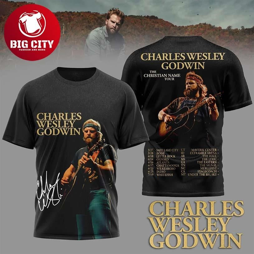Charles Wesley Godwin The Christian Name Tour Two Sided Shirt Unisex T-shirt, Sweatshirt, Hoodie, Long Sleeve Tee - T-Shirt, Sweatshirt, Hoodie