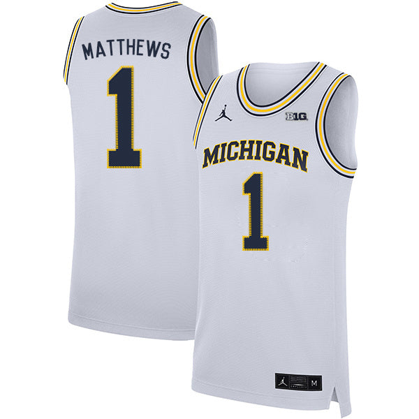 Charles Matthews 1 White College Football Jersey football jersey product view 1