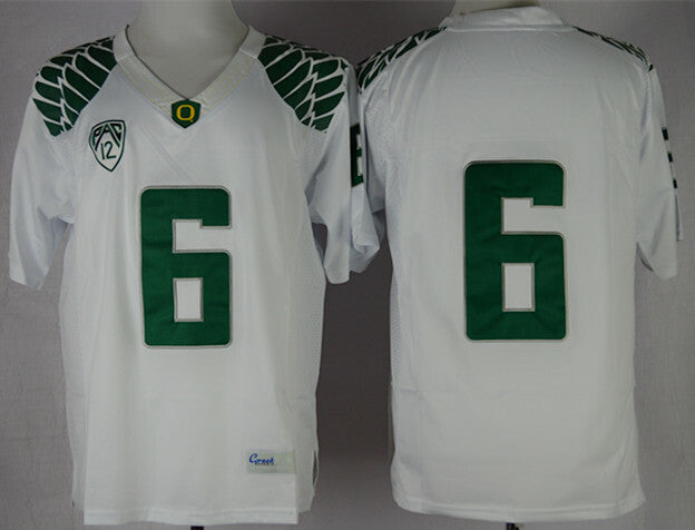 Charles Nelson 6 White College Football Jersey football jersey product view 1