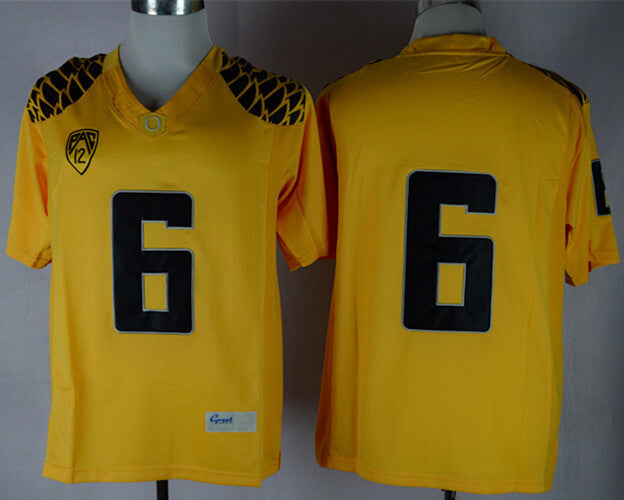 Charles Nelson 6 Yellow College Football Jersey football jersey product view 1