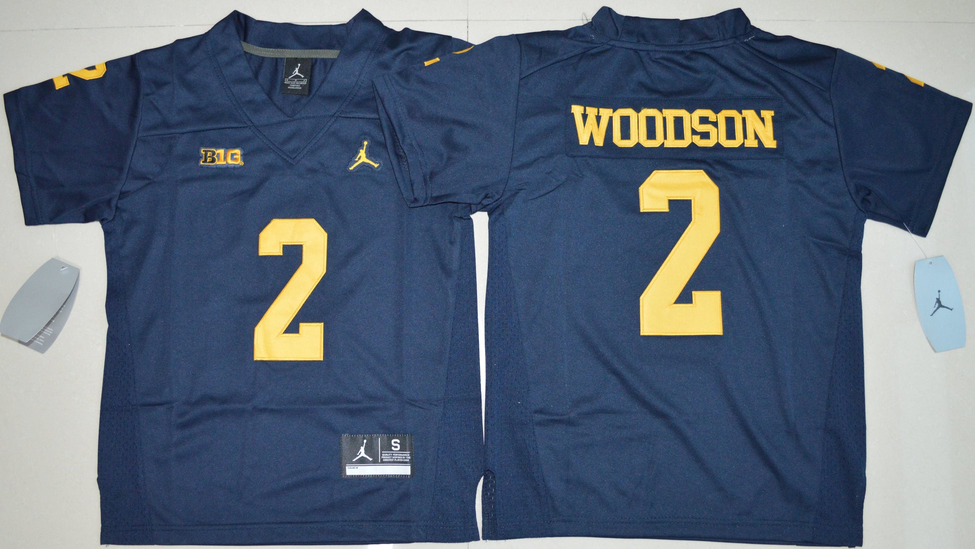 Charles Woodson 2 Youth Blue College Football Jersey football jersey product view 1