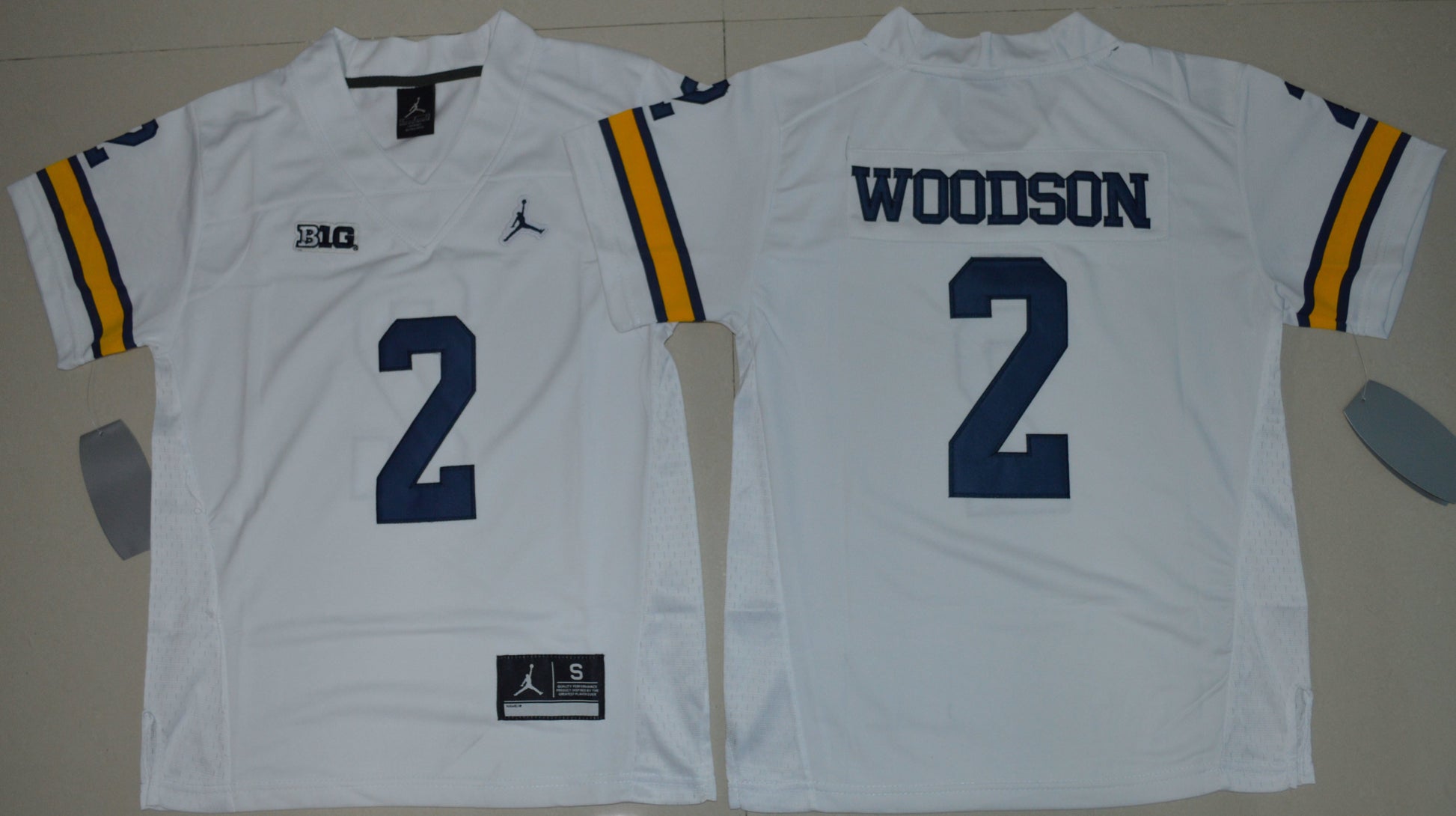 Charles Woodson 2 Youth White College Football Jersey football jersey product view 1