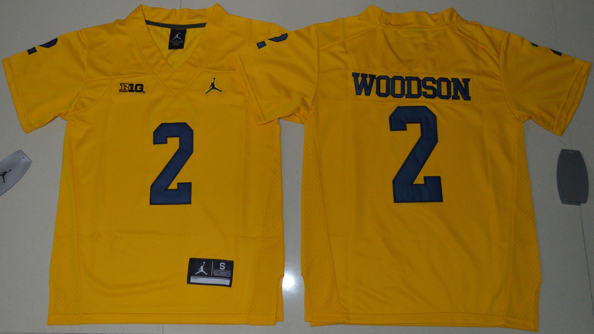 Charles Woodson 2 Youth Yellow College Football Jersey football jersey product view 1