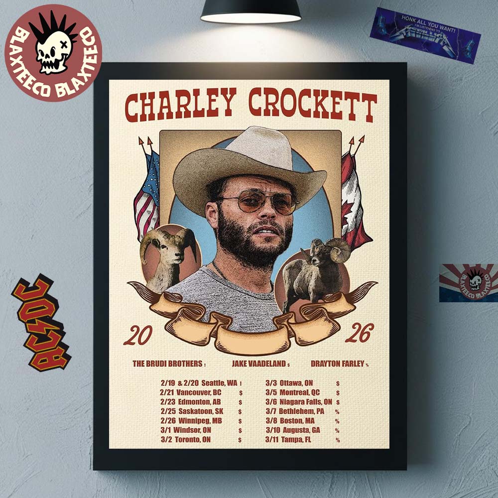 Charley Crockett North America Tour 2026 City Dates From February To March Home Decor Poster Canvas - T-Shirt, Sweatshirt, Hoodie