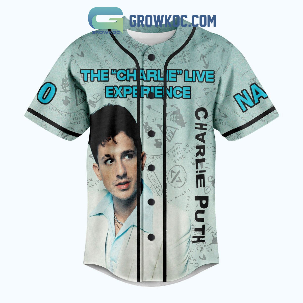 Charlie Puth The Charlie Live Experience Baseball Jersey baseball jersey product view 3