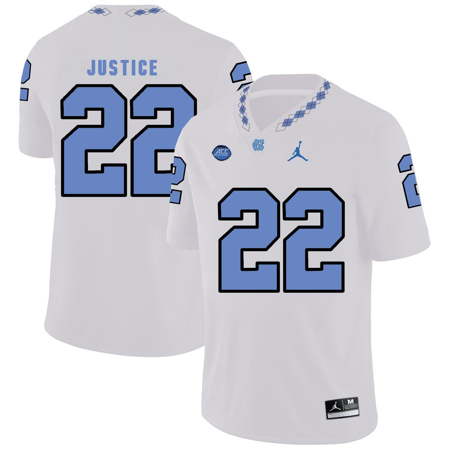 Charlie Justice 22 White College Football Jersey football jersey product view 1