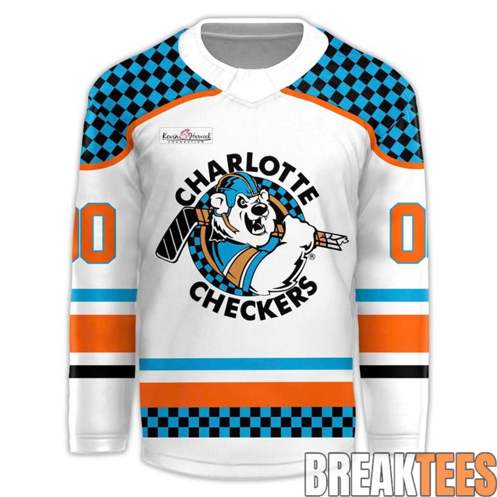 Charlotte Checkers Throwback 90s Hockey Jersey hockey jersey product view 2