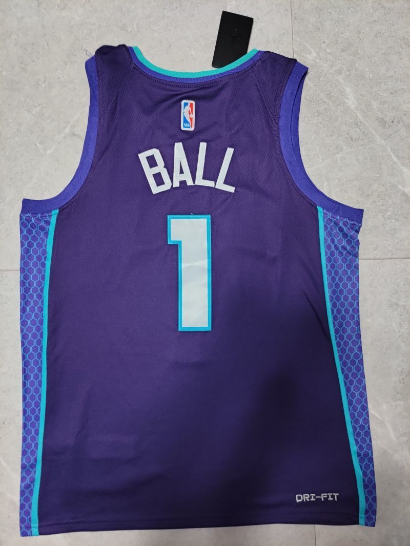 Charlotte Hornets #1 LaMelo Ball 22-23 Season nba Pelicans Team 1# Purple Jersey Style 1 Basketball Jersey basketball jersey product view 1
