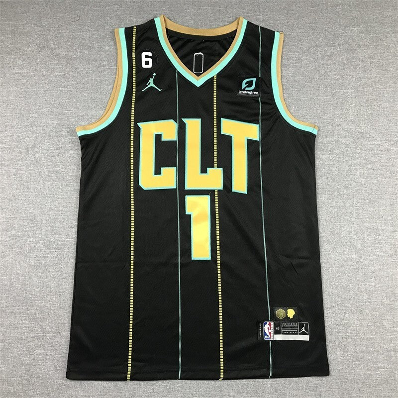 Charlotte Hornets #1 LaMelo Ball 23 Hornets 1 Black City Edition (1)_[1] Basketball Jersey basketball jersey product view 1