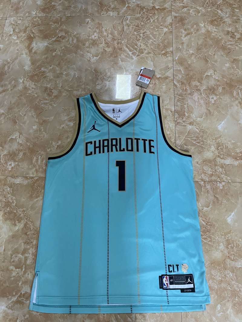 Charlotte Hornets #1 LaMelo Ball 25 Hornets City Green Style 2 Basketball Jersey basketball jersey product view 1