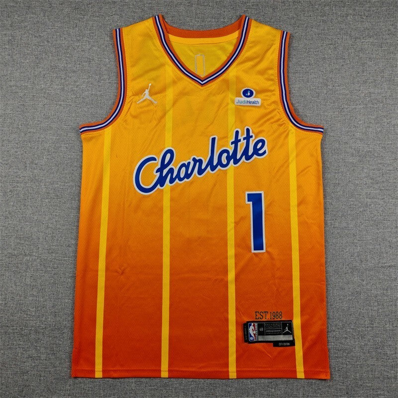 Charlotte Hornets #1 LaMelo Ball 26 Hornets 1 Yellow City Edition Style 2 Basketball Jersey basketball jersey product view 1