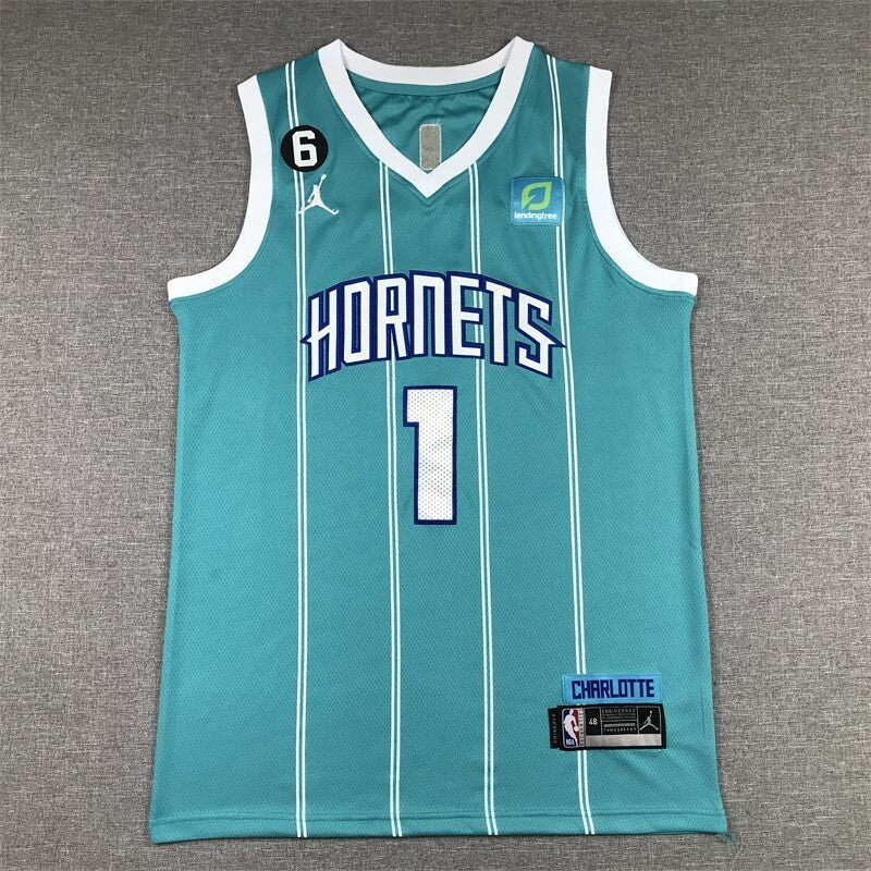 Charlotte Hornets #1 LaMelo Ball Hornets 1 Blue New Style 2 Basketball Jersey basketball jersey product view 1