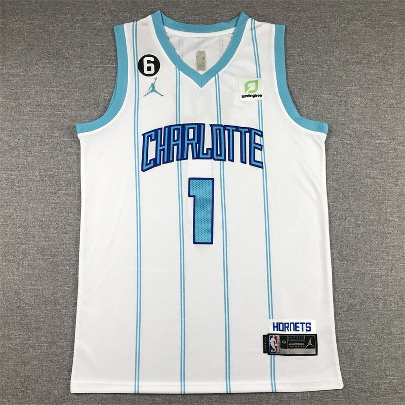 Charlotte Hornets #1 LaMelo Ball Hornets 1 Statement Edition Purple Style 2 Basketball Jersey basketball jersey product view 1